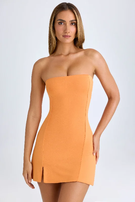 Metallic mini dress-Modal Bandeau Mini Dress in Sunset Orange