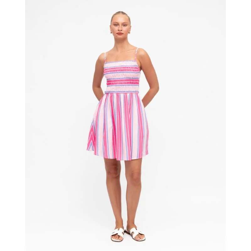 Layered ruffle mini dress-Candy Stripe Mini  Dress