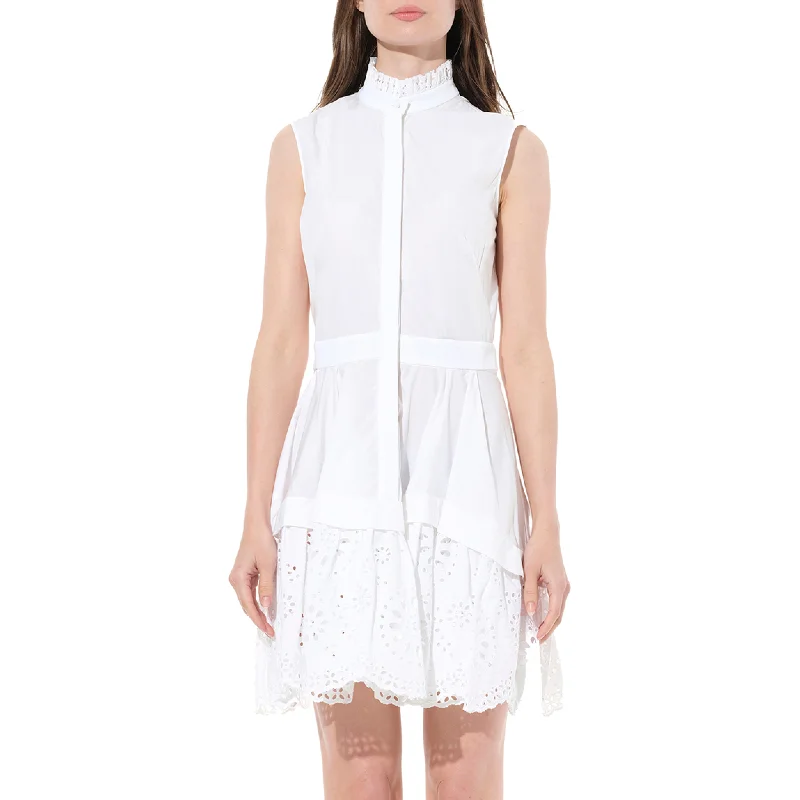 Quilted mini dress-Mini Dress in White