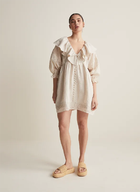 Satin mini dress-Antoinette Linen Mini Dress | Flax