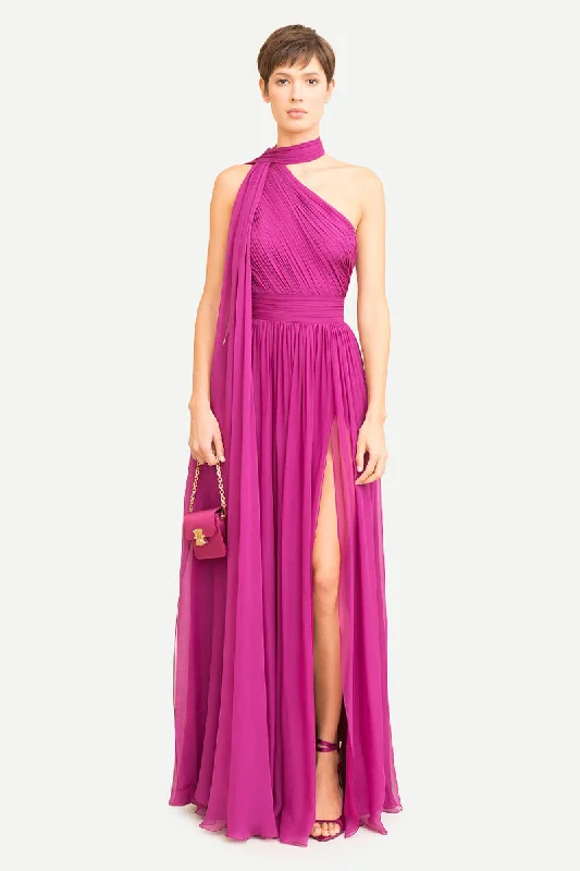 Maxi dress with satin fabric-Lombardy Chiffon Maxi Dress