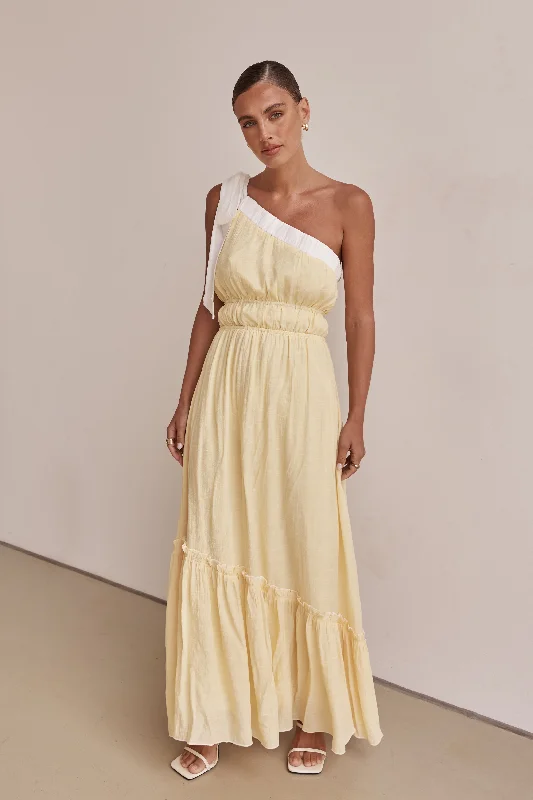 Maxi dress with tropical print-Cory Maxi Dress (Lemon)