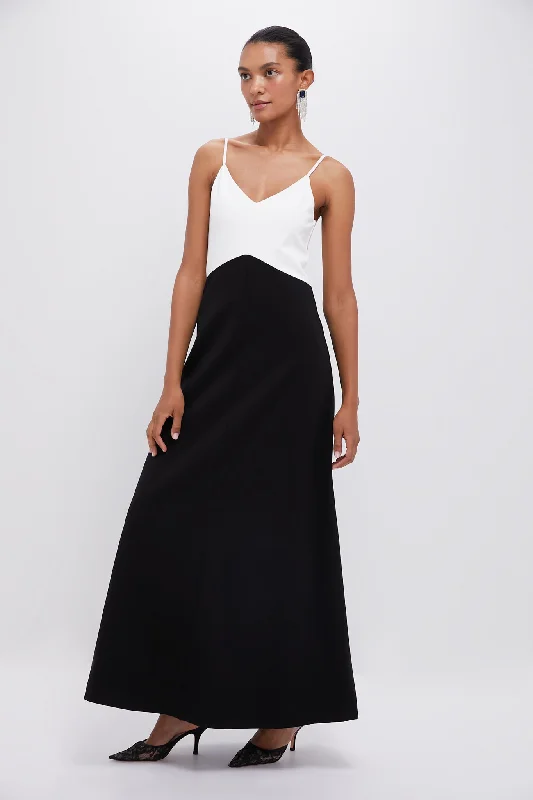 Maxi dress with romantic style-Black and White Lorelai Maxi Dress