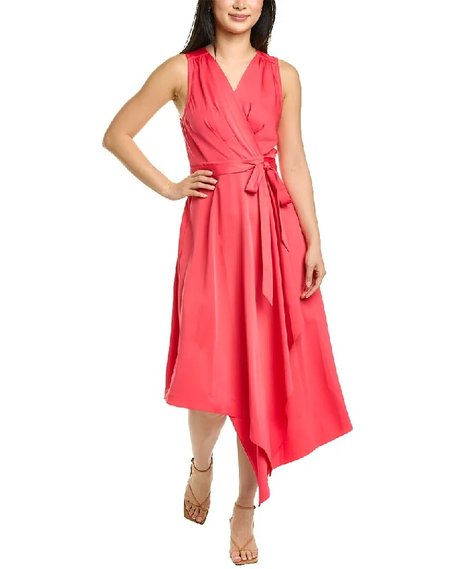 Midi dress with ruched sides-BCBGMAXAZRIA Wrap Midi Dress