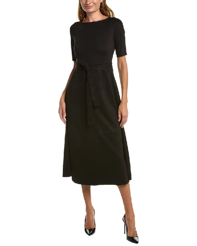 Midi dress with racerback style-Anne Klein Scuba Midi Dress