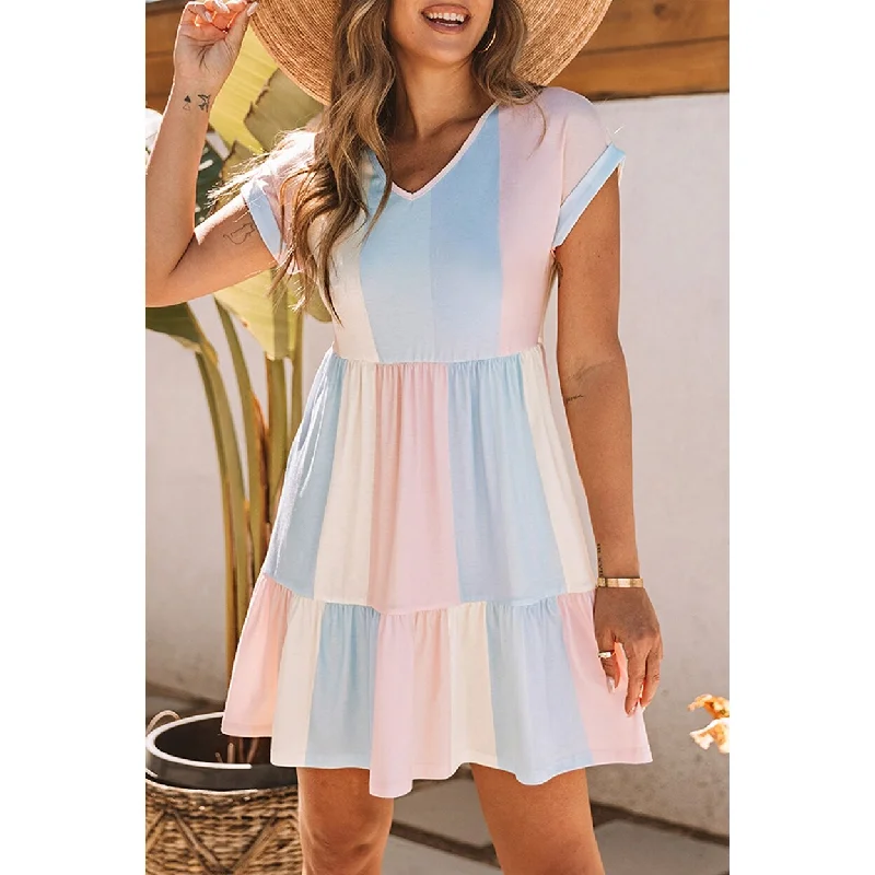 Eyelet fabric mini dress-Ari Multicolor Mini Dress