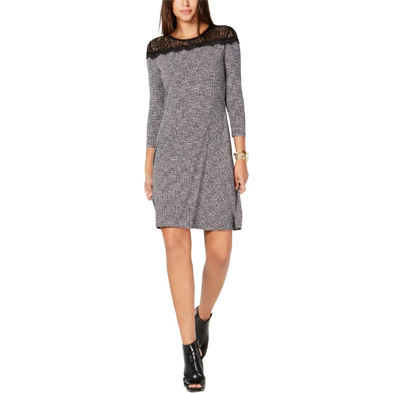 Plunging neckline mini dress-Michael Kors Womens Tweed Mini Dress, Multicoloured, X-Large