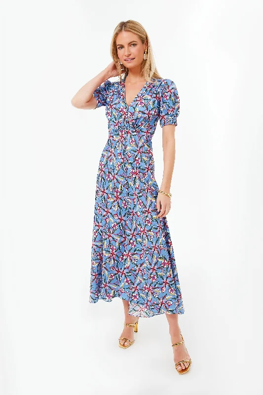 Maxi dress with funky flair-Freesia Sky Lea Long Dress