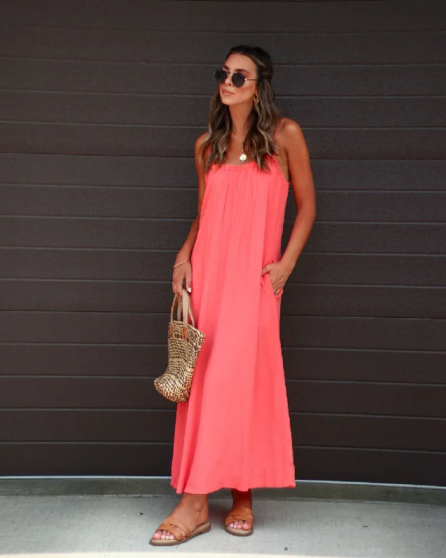 Maxi dress with wrap style-Gardenia Pocketed Maxi Dress