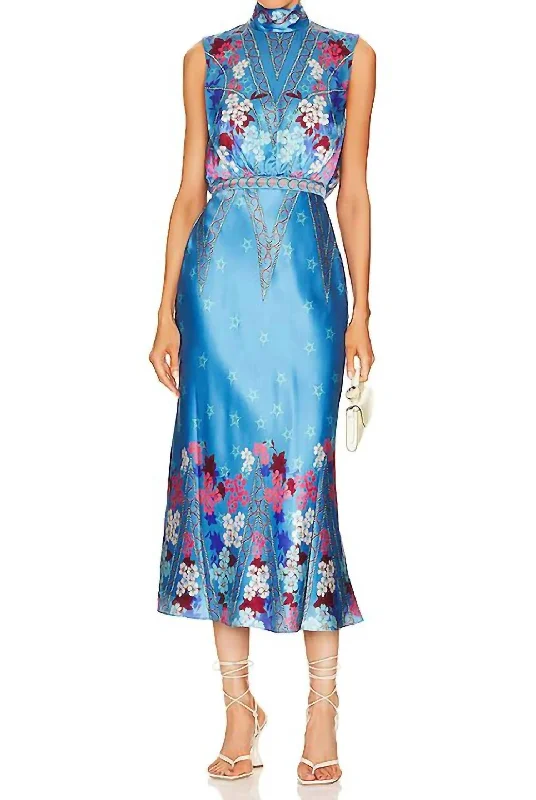 Midi dress with modern design-Fleur Midi Dress In Sky