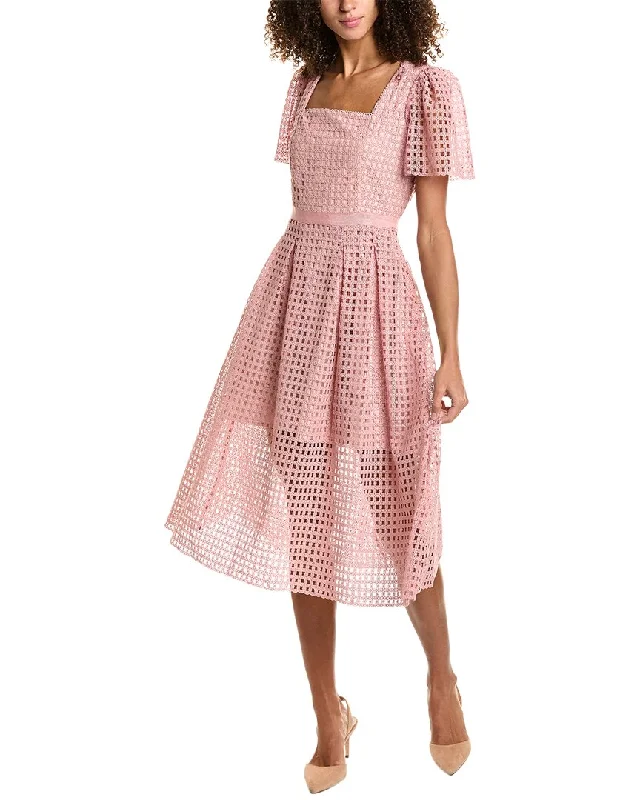 Midi dress with unique patterns-Rachel Parcell Lace Midi Dress