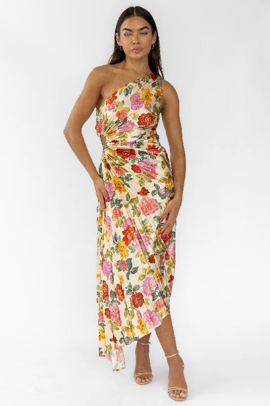 Maxi dress with retro vibe-Monroe Garden Floral Maxi Dress - Final Sale