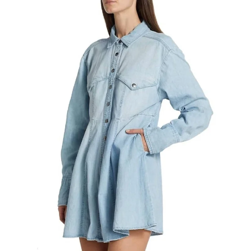 Halter neck mini dress-Free People - Sammi Denim Mini Dress