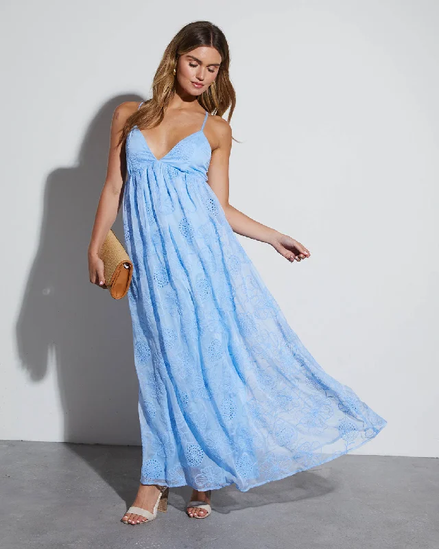 Maxi dress with ruffled hem-Good Times Chiffon Floral Maxi Dress