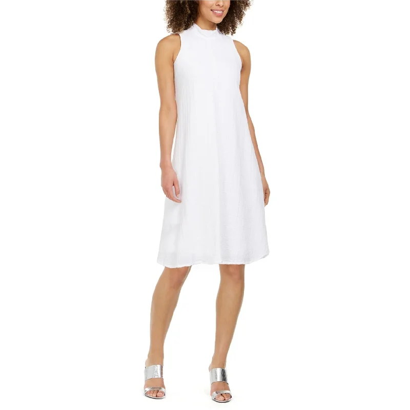 Cut-out mini dress-Calvin Klein Womens Textured Mini Dress, White, 12