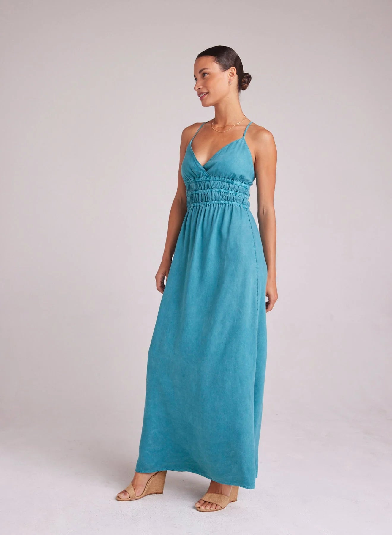 Maxi dress with halter neck-SMOCKED MAXI DRESS