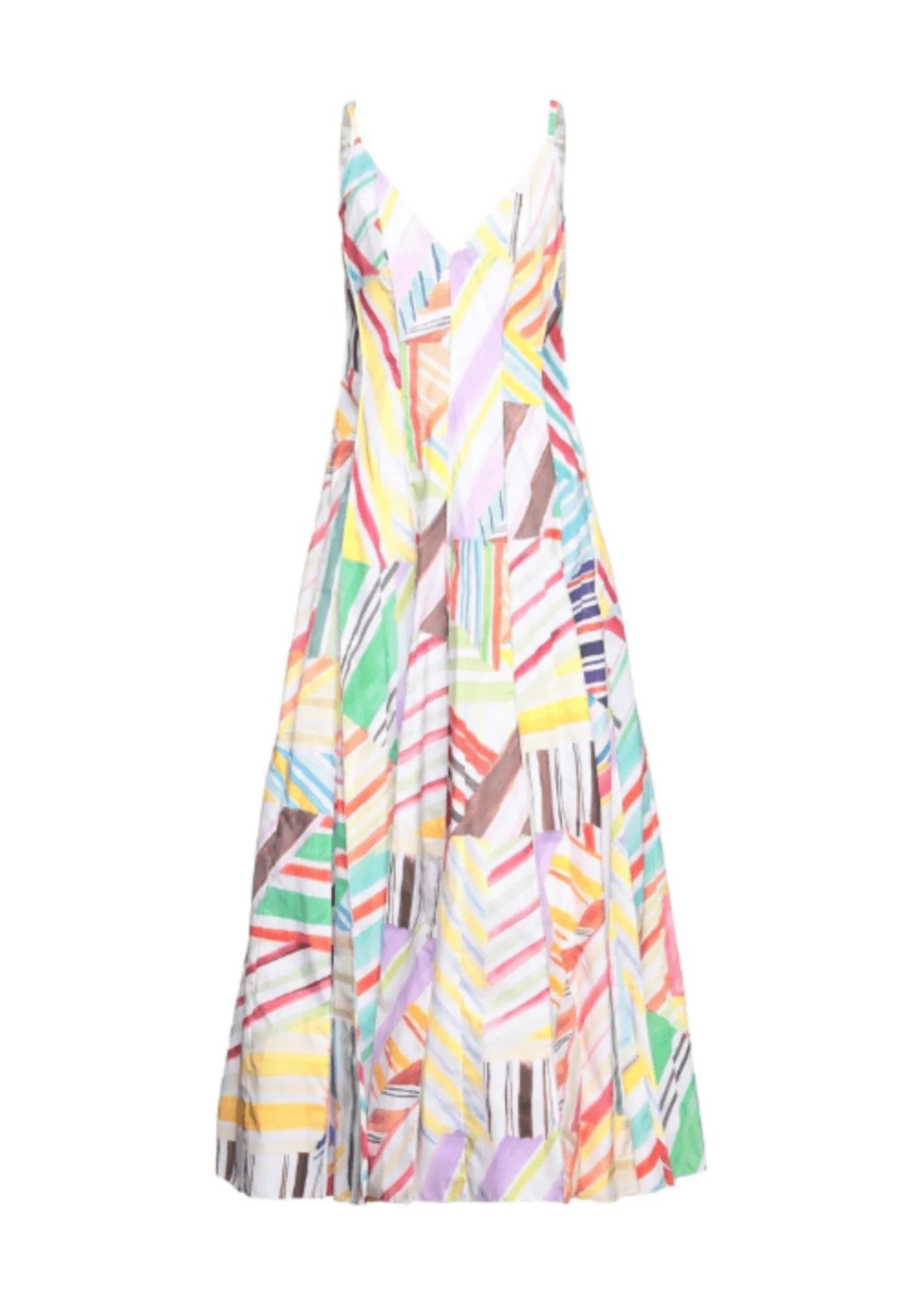 Maxi dress with embroidered flowers-MULTICOLOURED PRINTED MAXI DRESS