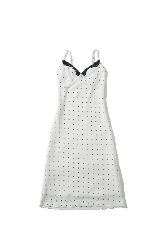 Maxi dress with layered ruffles-'Amelia'  Fashionable Casual Simple Polka Dot Lace Halter Maxi Dress