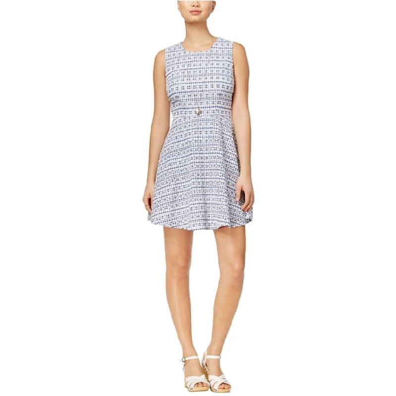 Cocktail dress with flared skirt-maison Jules Womens Gingham Fit & Flare Cocktail Dress, Blue, XX-Small