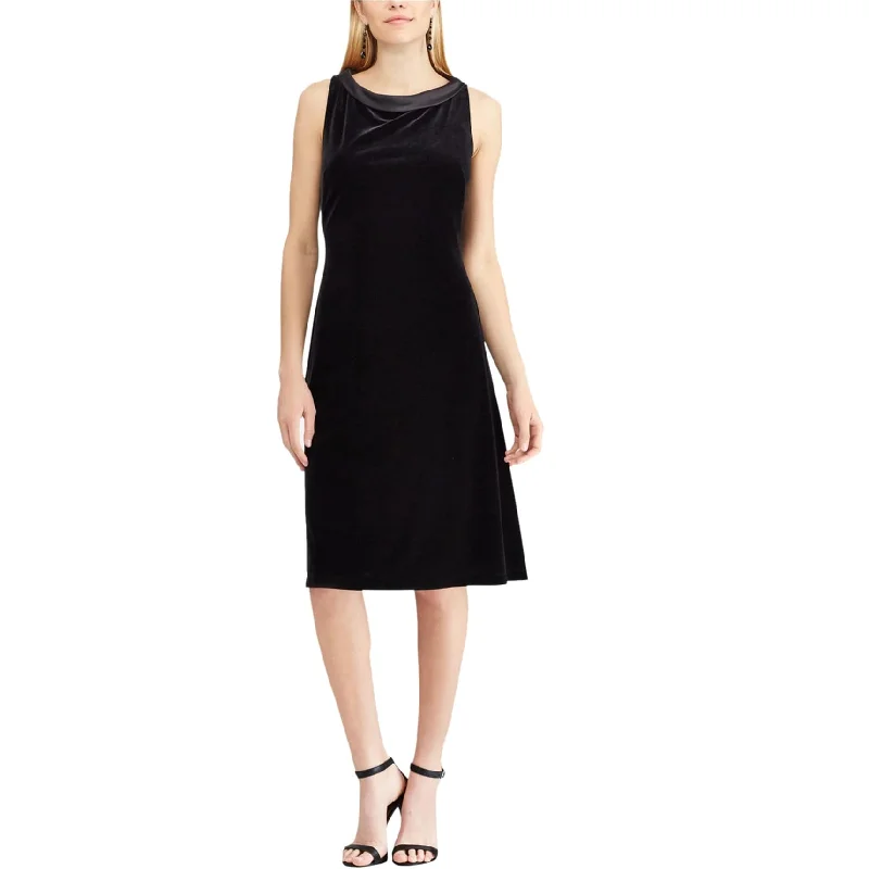 Cocktail dress with balloon sleeves-American Living Womens Velvet Cocktail Dress