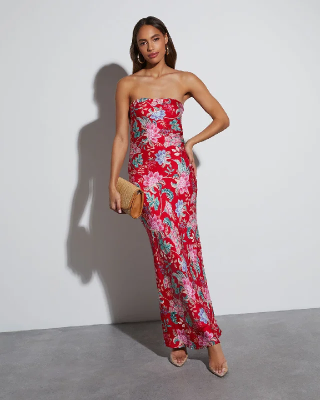 Maxi dress with sweetheart neckline-Rosemary Strapless Slip Maxi Dress