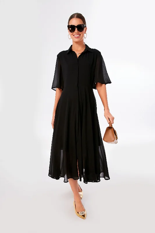 Maxi dress with velvet texture-Black Maeve Maxi Dress