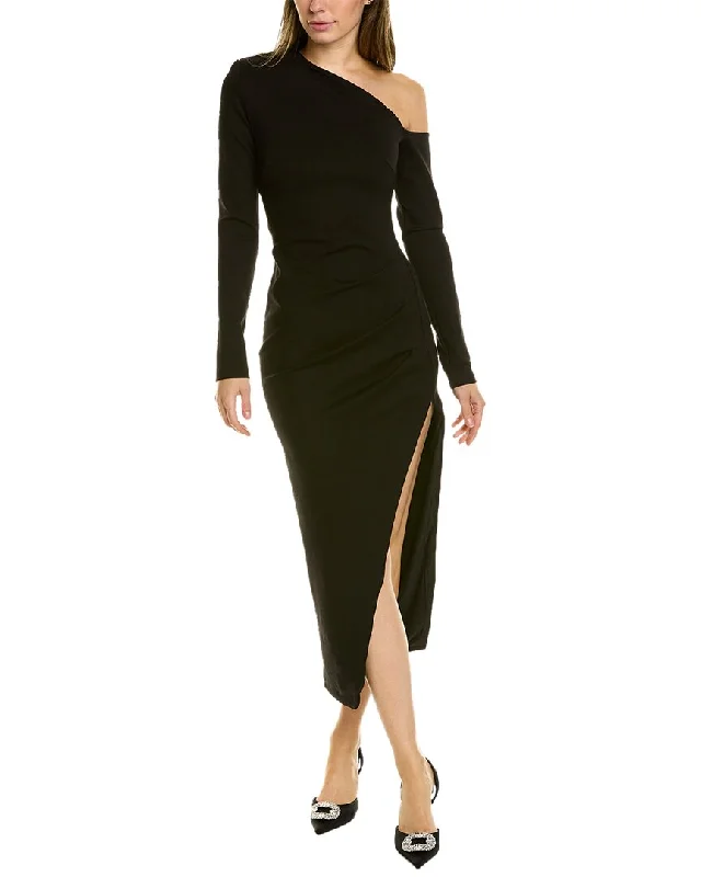 Midi dress with illusion sleeves-Nicholas Shiloh Midi Dress