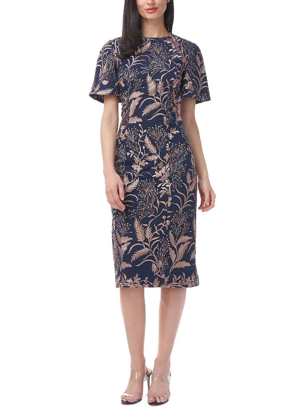 Midi dress with tulip hem-Womens Work Midi Sheath Dress