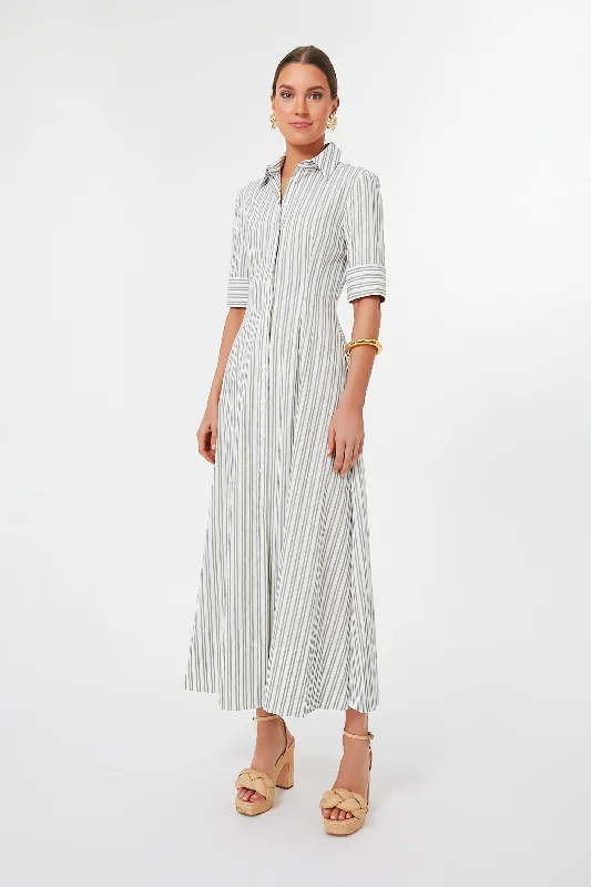 Maxi dress for beach vacation-Moss Stripe Maxi Joan Dress