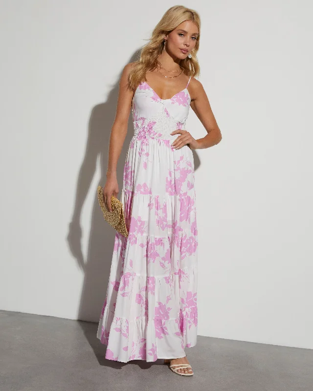 Maxi dress with geometric pattern-Aurora Floral Maxi Dress