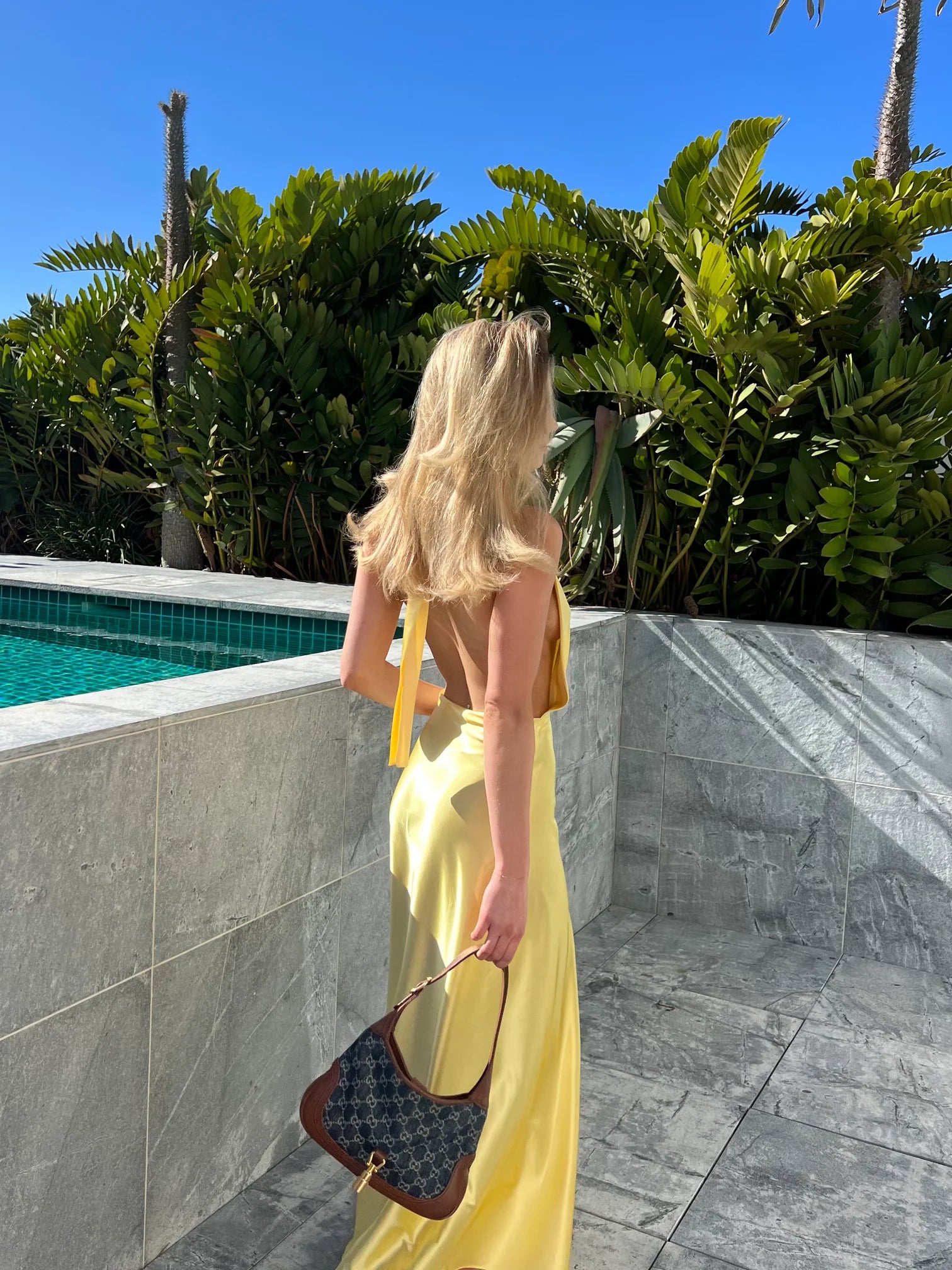 Maxi dress with sporty look-Halter Maxi - Lemon