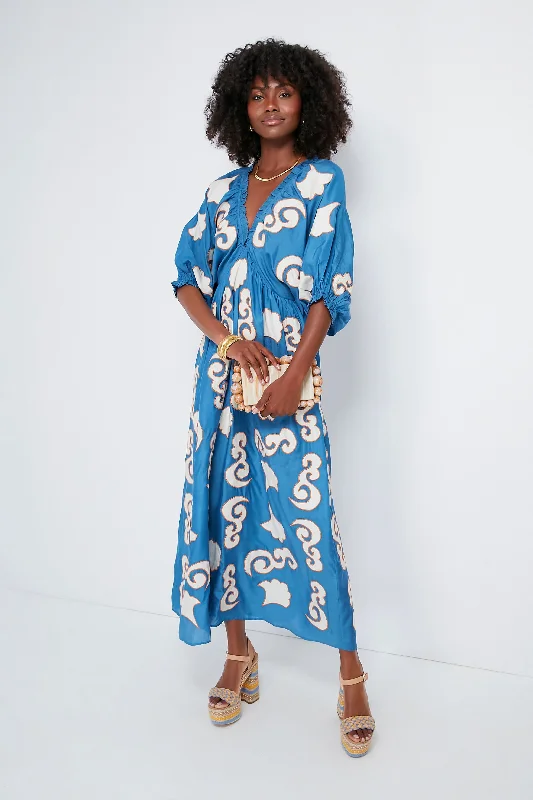 Maxi dress with funky flair-Gagan Sky Lucia Patch Embroidered Maxi Dress