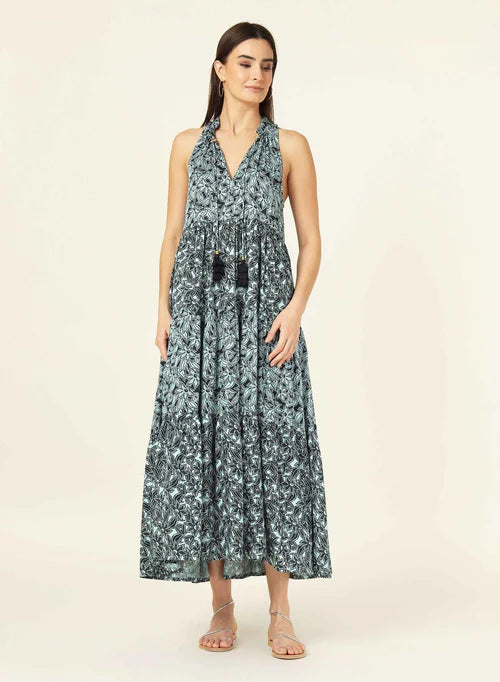 Maxi dress with animal motifs-PAOLA FLORAL MAXI DRESS