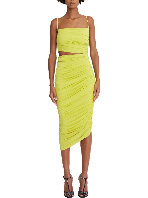 Midi dress with halter neck-Womens Cut-Out Midi Cocktail and Party Dress