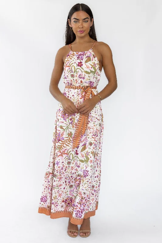 Maxi dress with puffball skirt-Willow Paisley Print Maxi Dress - Final Sale