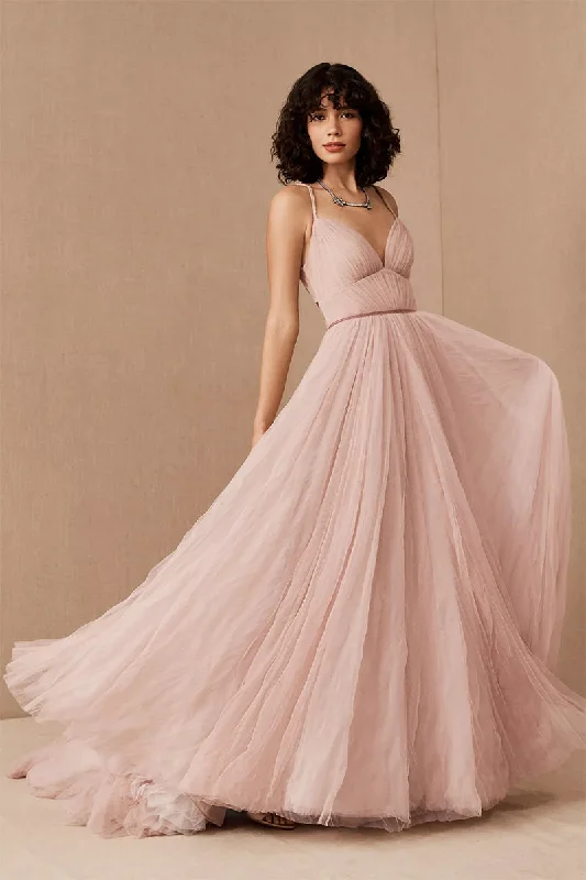 Maxi dress with off-shoulder neckline-Notable Poise Tulle Maxi Dress