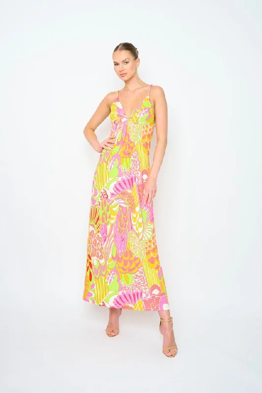 Maxi dress with voluminous sleeves-OLIVIA JERSEY MAXI DRESS