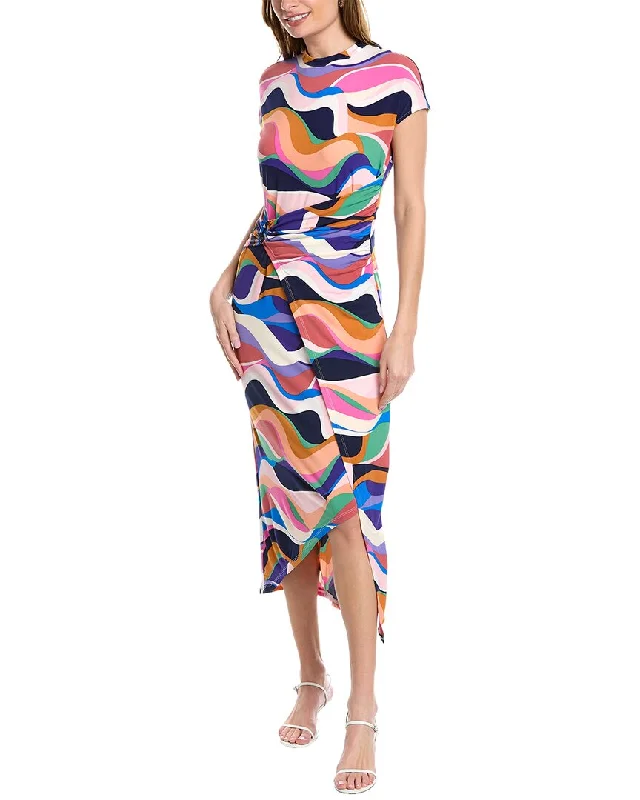 Midi dress with retro style-Donna Morgan Wrap Panel Midi Dress