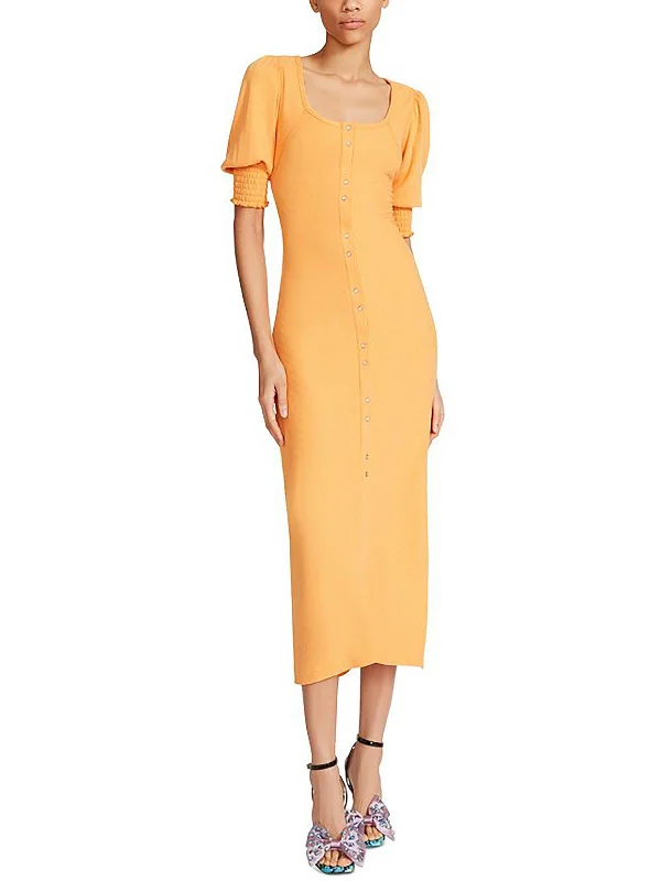 Midi dress with oversized fit-Womens Knit Long Midi Dress