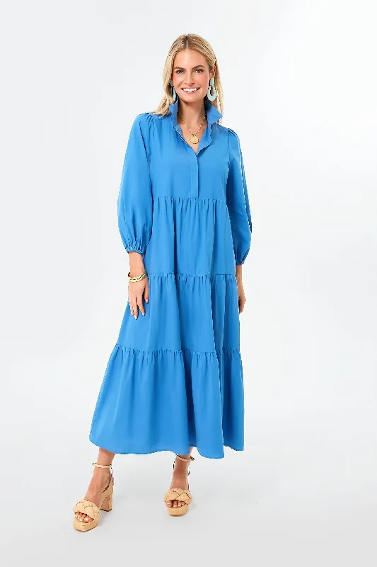 Maxi dress with adjustable straps-Cyprus Blue Mabel Maxi Dress