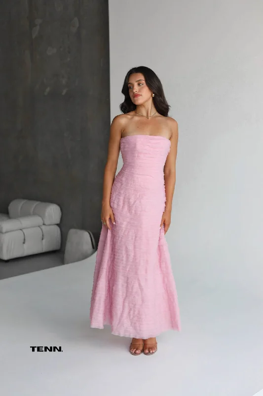 Maxi dress with tie waist-Soundscape Maxi Dress - Pink