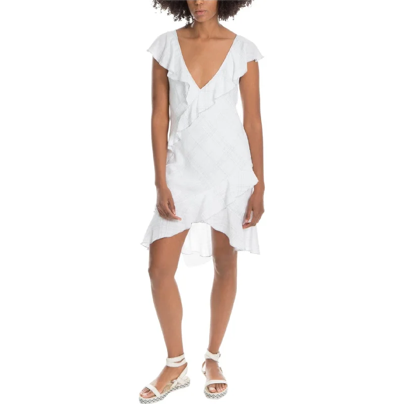 Retro flair mini dress-Max Studio London Womens Ruffled Trim Mini Dress, White, Medium