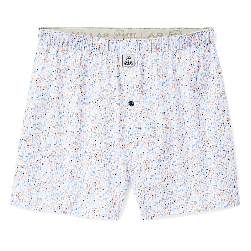 Cocktail dress with bow accents-Peter Millar Carroll Print Deco Cocktail Boxers - White