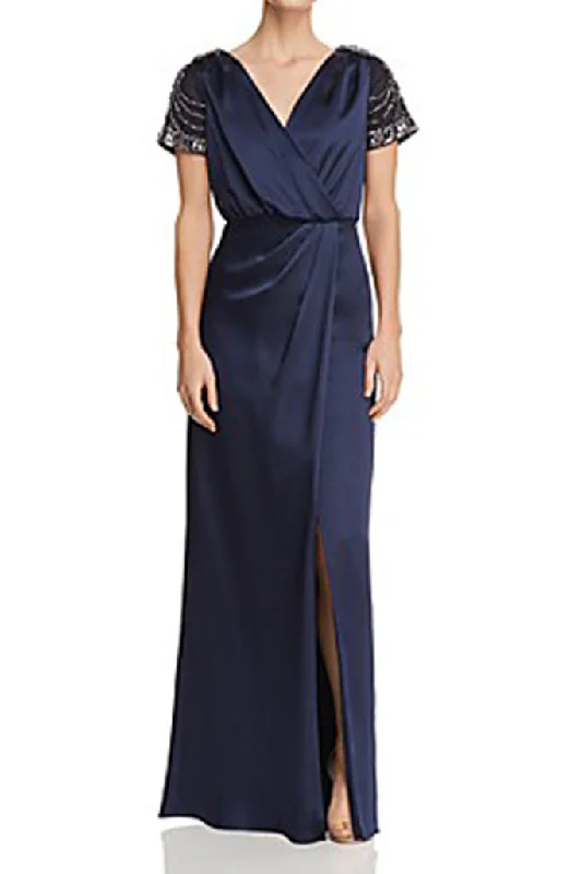 Maxi dress with layered ruffles-AIDAN MATTOX-TWILIGHT CAP SLEEVE LONG DRESS