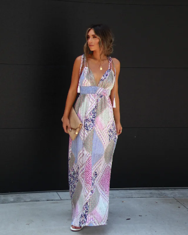 Maxi dress with minimalist design-Nerissa Printed Maxi Dress