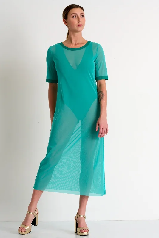 Maxi dress with casual chic-Long Mesh Dress - 52233-64-670