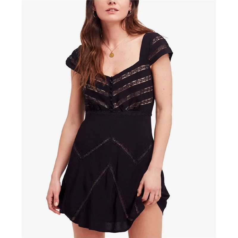 Off-shoulder mini dress-Free People Womens Elle A-Line Mini Dress