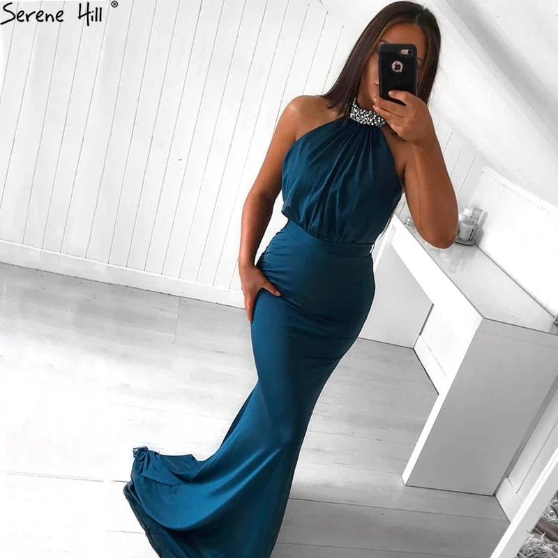 Evening dress with high neckline-Mermaid Sexy Evening Dresses Evening Party Gowns LA6612