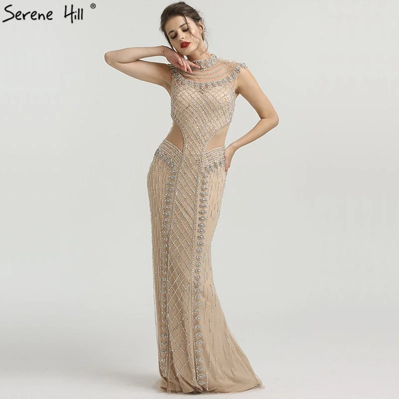 Evening dress for prom-New Fashion High Collar Sexy Evening Dresses  Evening Gowns LA6551