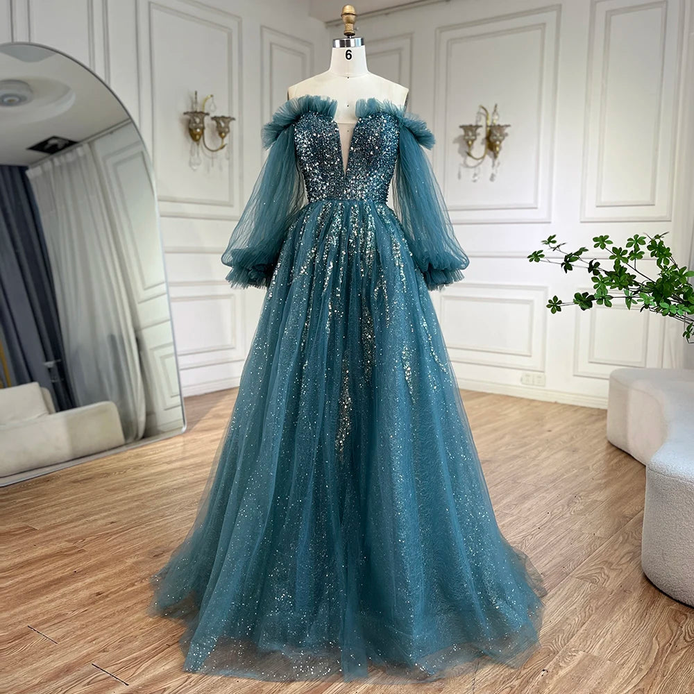 Evening dress for parties-On  Discount  On sale availabe to ship   6   8 10 12 14 16 Serene Hill 2024 Arabic A-Line Elegant Beaded Luxury Evening Gowns Dresses72655